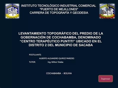 PROYECTO DE GRADO TOPOGRAFIA Y GEODESIA Pptx Descarga Gratuita