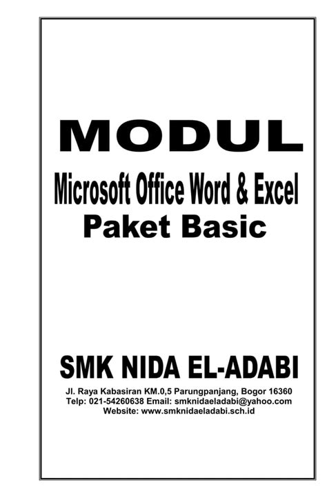 Modul Pelatihan Microsoft Office Word Dan Excel Tingkat Smk Pdf