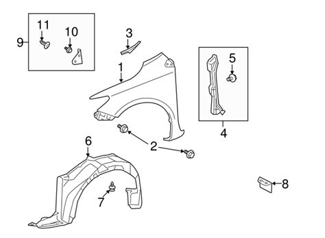 2009 2013 Toyota Corolla Fender 53802 12A70 OEM Parts Online