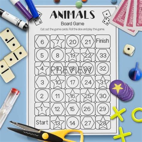 Wild Animals | Spell, Read, Say Board Game | ESL Worksheet