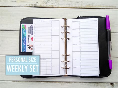 Filofax Personal Personal Size Insert Personal Planner Filofax Etsy