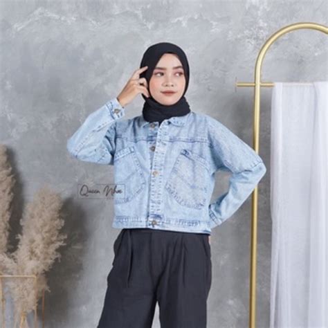 Jual Jaket Jeans Crop Wanita Oversize Sio Flyn Paseo Hank Sika Belami