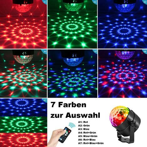 Discokugel Led Party Lampe Musikgesteuert Disco Lichteffekte Discolicht