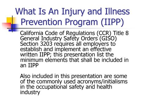 PPT Injury And Illness Prevention Program IIPP PowerPoint 50 OFF