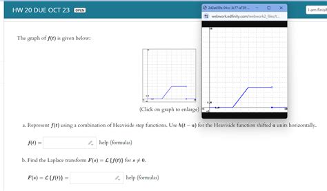 Solved The Graph Of F T Is Given Below Click On Graph To Chegg