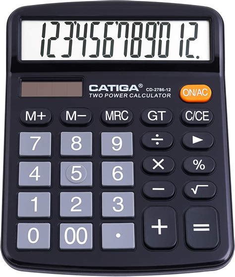 Gvolatee Calculatrice Calculette De Bureau Solaire Grand Boutons Et