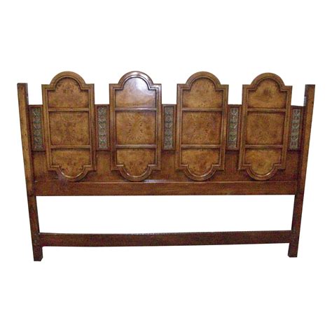 Hollywood Regency Thomasville King Headboard Burled Wood Headboard