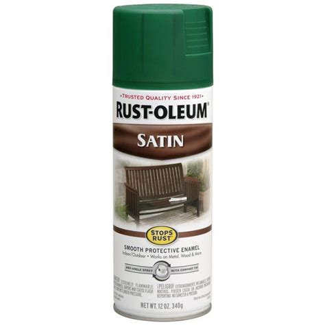 Rust Oleum Stops Rust Satin Hunter Green Spray Paint Net Wt 12 Oz In