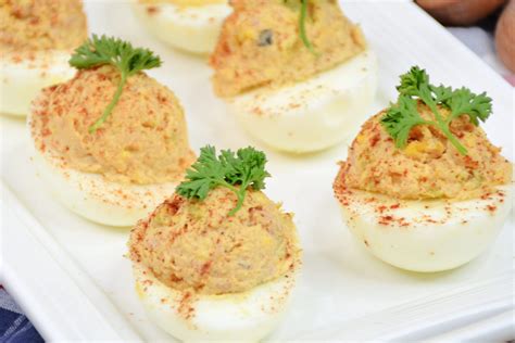 Tuna Deviled Eggs - CheekyKitchen