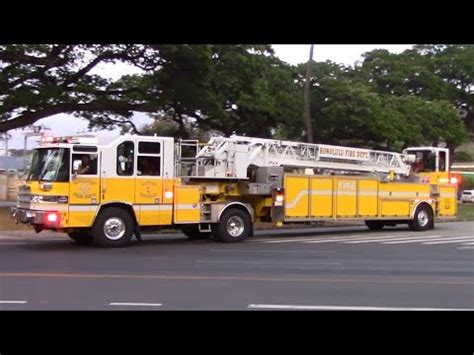 Honolulu Fire Dept Ladder Responding Youtube