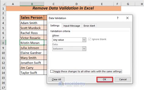 How To Remove Data Validation In Excel 5 Ways Exceldemy