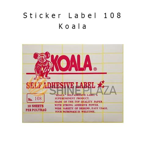 Jual Kertas Sticker Label Koala No 108 Di Lapak Shine Plaza Bukalapak