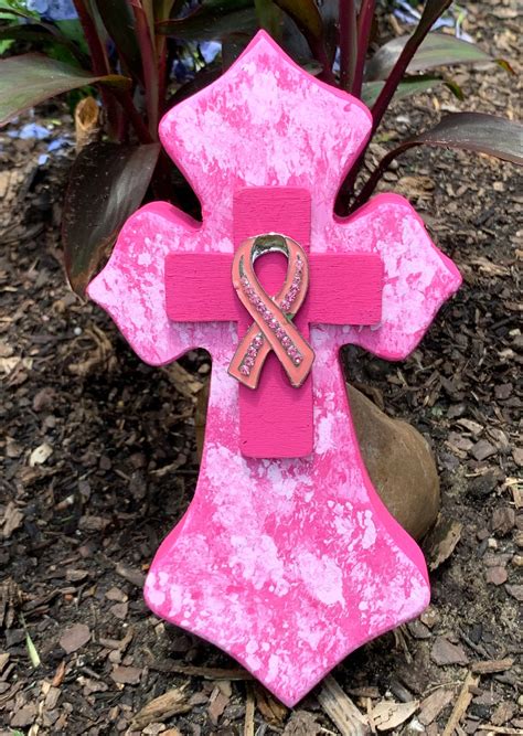 Breast Cancer Ribbon Cross Etsy