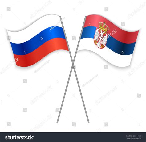 Russian Serbian Crossed Flags Russia Combined Stock Vector (Royalty ...