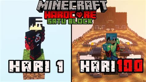 100 Hari Di Minecraft Hardcore Satu Block Dan Ini Yang Terjadi Youtube