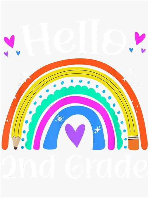 Pegatina Hola Maestra De Segundo Grado Rainbow Regreso A Clases De