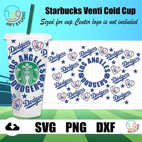 Full Wrap Starbucks Los Angeles Dodgers Cold Cup Svg Los Angeles