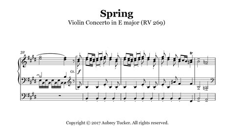 Organ Spring From The Four Seasons Violin Concerto In E Major Rv