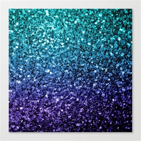 Buy Beautiful Aqua Blue Ombre Glitter Sparkles Canvas Print By Pldesign