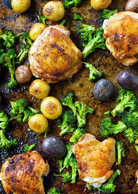 Sheet Pan Chicken With Roasted Broccoli And Potatoes Recipe