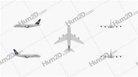 Airbus A380 Blueprint in PNG - Download Aircraft Clip Art Images