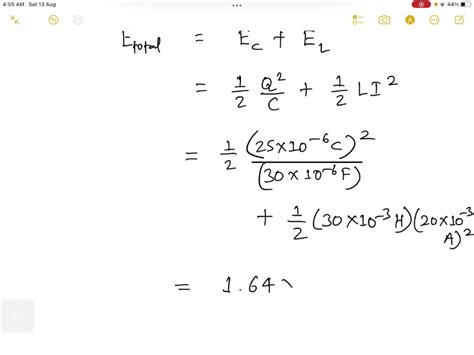 Solved An Lc Circuit Has A Capacitance Of F Microfarads And An