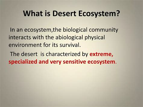 Desert Ecosystem Ppt