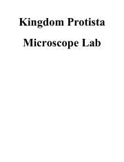 Kingdom Protista Microscope Lab: Classification and | Course Hero