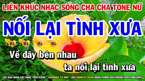 Liên Khúc Karaoke Nhạc Sống Cha Cha Tone Nữ Nối Lại Tình Xưa Người