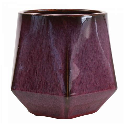 Floristik24 it Vaso Fioriera Fioriera in Ceramica Rosso Esagonale Ø18cm