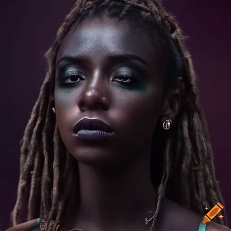 Portrait Of A Beautiful Black Woman With Dreadlocks On Craiyon