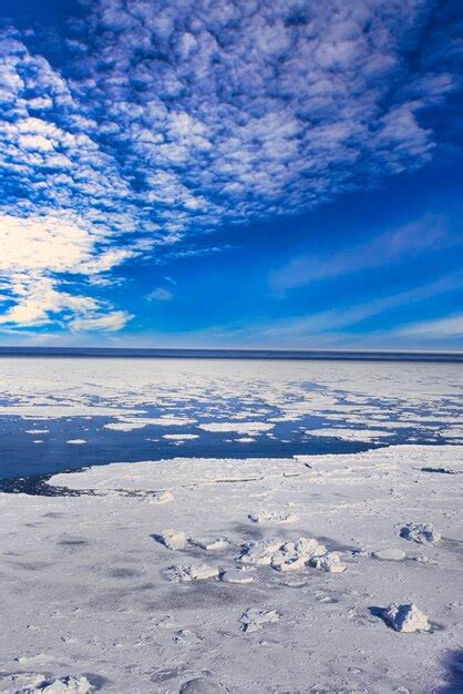 Premium Photo Drift Ice In The Sea Of Okhotsk A Winter Tradition