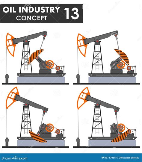 Concetto Di Industria Petrolifera Pompe Di Olio Gentili Differenti