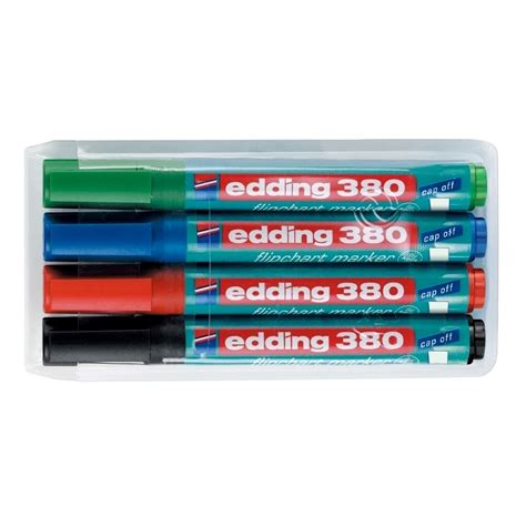 Marker Edding 380 Pentru Flipchart Varf Rotund 1 5 3 Mm 4 Culori Set