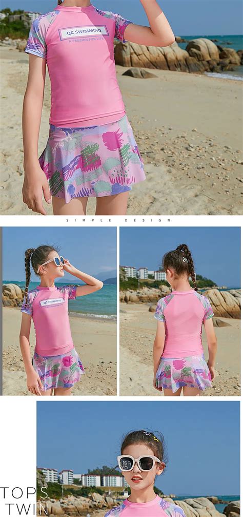 Children Swimwear Girls Two Pieces Swim Suits Cute Princess Girl