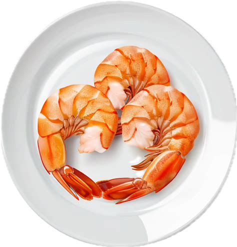 Cooked Prawn On White Plate 46334496 Png