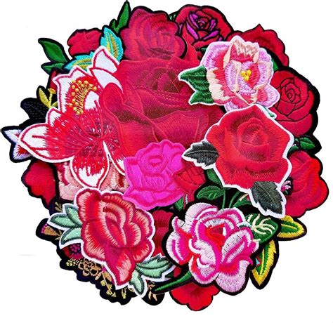 Libiline Random Assorted 20pcs Embroidered Patch Rose