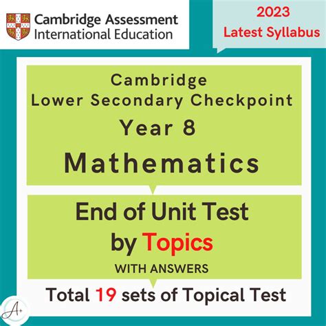 Hardcopy Cambridge Lower Secondary Checkpoint Y Math Topical Test