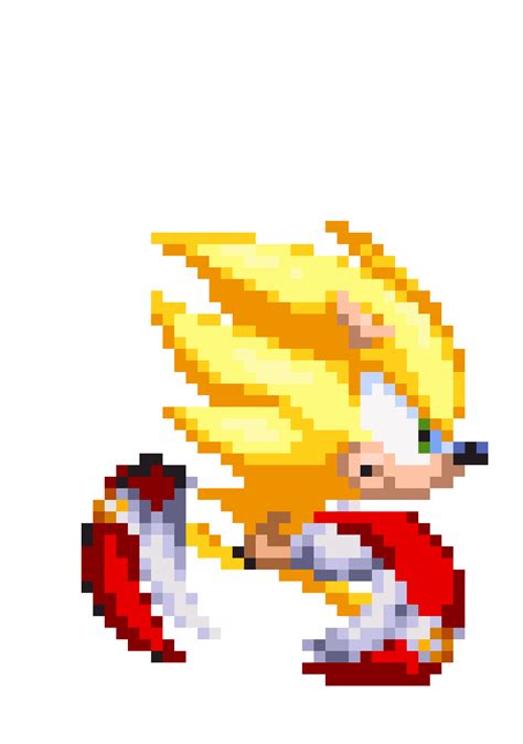 a super sonic sprite running by Someoman on DeviantArt