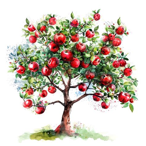 9 Apple Tree Clipart, Appletree Clipart, Apple, Printable Watercolor ...