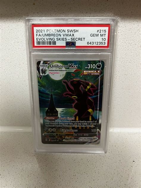 Pokemon Evolving Skies Alt Art Secret Umbreon Vmax Psa Rare