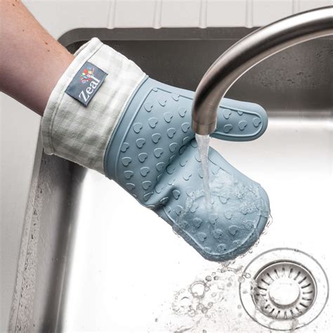 Zeal Silicone Steam Stop Oven Glove Duck Egg Blue The Scullery Kerikeri