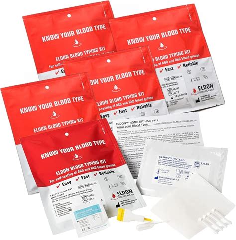 Eldoncard Blood Typing Test Kit 5 Pack Health And Household