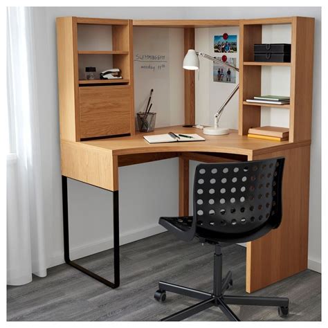 Micke Oak Effect Corner Workstation 100x141 Cm Ikea Corner