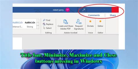 Title Bar Minimize Maximize Close Buttons Missing In Windows 11