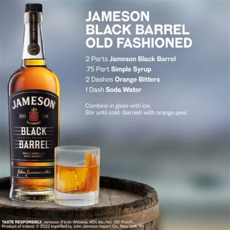 Jameson Black Barrel Blended Irish Whiskey Ml Kroger