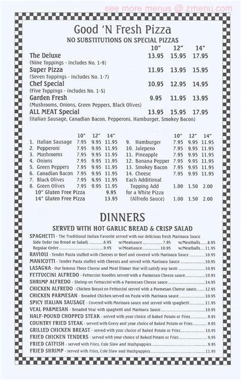 Menu at Villa Pizza pub & bar, Fairfield Glade, 126 Stonehenge Dr