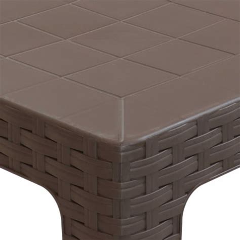 Sunnydaze In Plastic Square Patio Side Table Brown Set Of