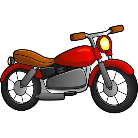 Ilustra O Colorida De Desenho Animado De Motocicleta Vetor Premium