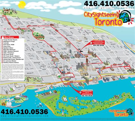 City Sightseeing – Toronto Hop-On, Hop-Off Map | Canada Rail Vacations